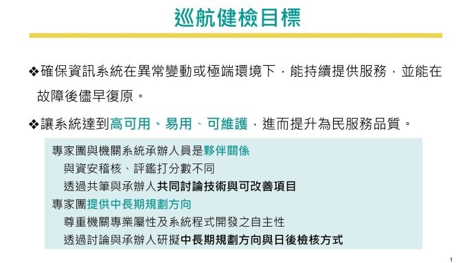 政府數位服務巡航健檢  強化系統韌性  提升民眾體驗