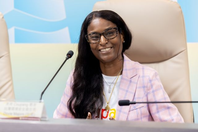 Coupang酷澎台灣環境安全衛生長Dovie Majors致詞。 Coupang酷澎台灣環境安全衛生長Dovie Majors致詞。