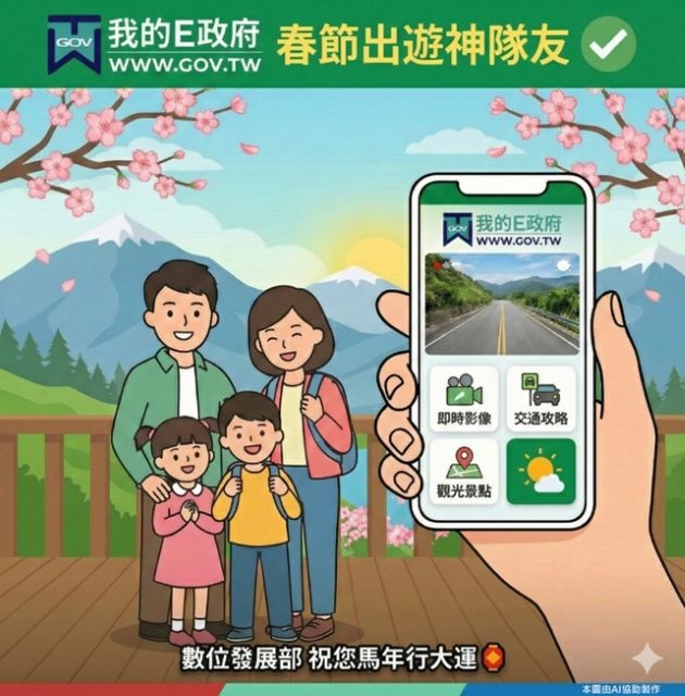 我的E政府化身神隊友 數發部整合全臺即時影像助馬年走春一路暢通
