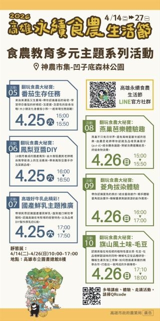 百里食物鏈串聯城市行動　 「玩、拿、體驗」一次滿足 集點再升級！ 高雄永續食農生活節邀你邊玩邊拿好禮