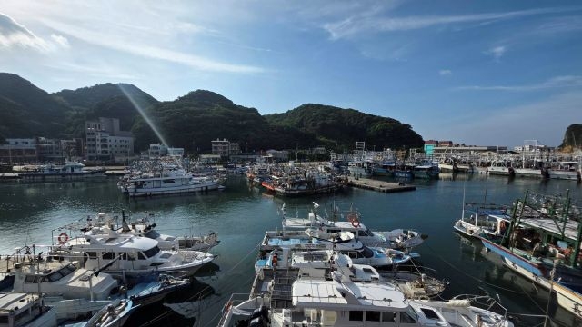 白海豚來襲,漁船進深澳漁港避風。 白海豚來襲,漁船進深澳漁港避風。